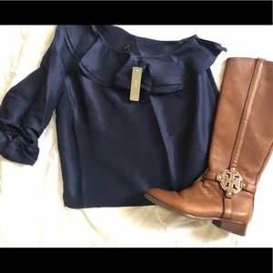 100% Silk J Crew one shoulder top